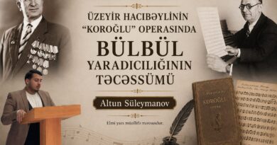 Üzeyir Hacıbəylinin “Koroğlu” operasında Bülbül  yaradıcılığının təcəssümü. Altun Süleymanov yazır